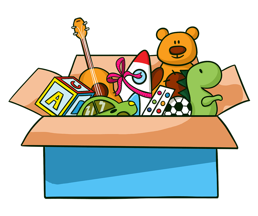 Illustration showing unwrapped gifts