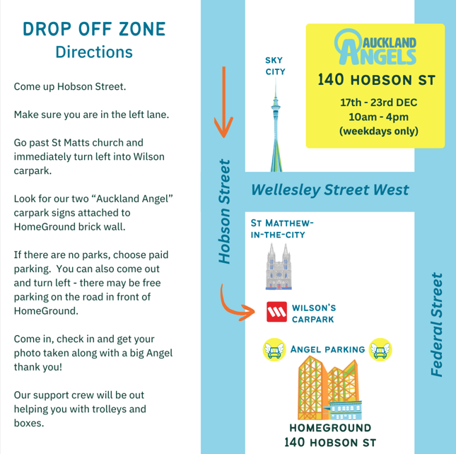 Angels Drop Off Zone Map