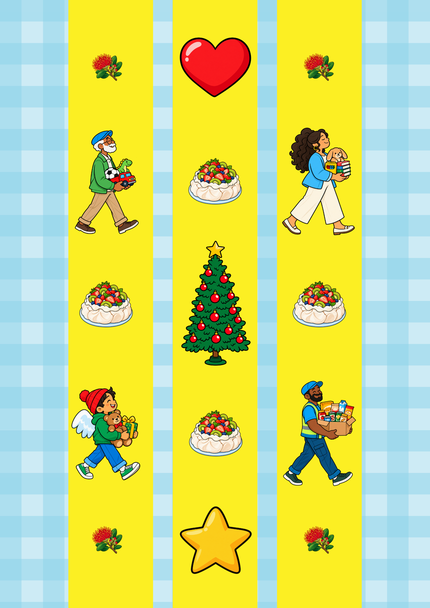 Wrapping paper with heart & stripes
